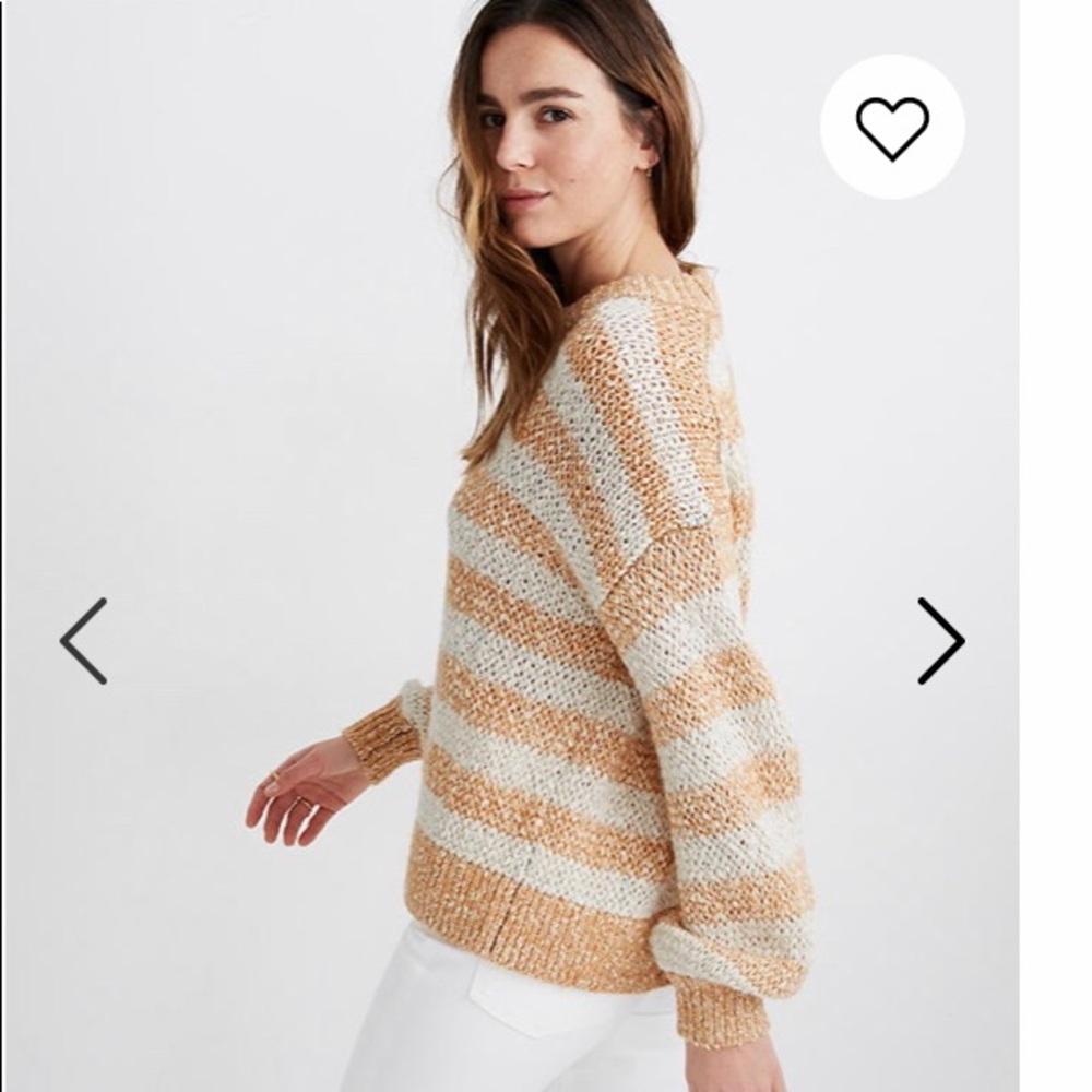Madewell Baez Pullover Sweater in Stripe Xxs NWT